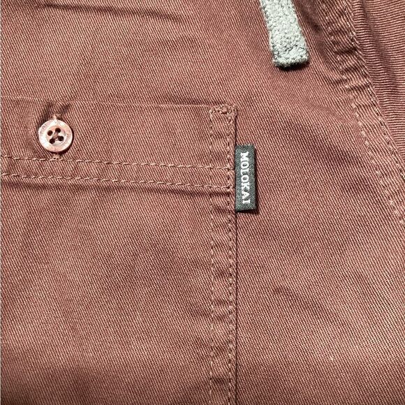 Molokai Surf Co. NWOT Maroon Hooded Button Up Jacket Size L 100% Cotton - Picture 4 of 9